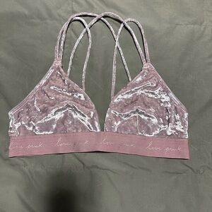 PINK Victoria's Secret Velvet Bralette - dusty pink